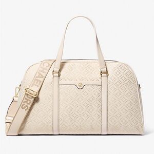 Michael Kors Jet Set Travel Extra-Large Metallic Logo Jacquard Weekender Bag